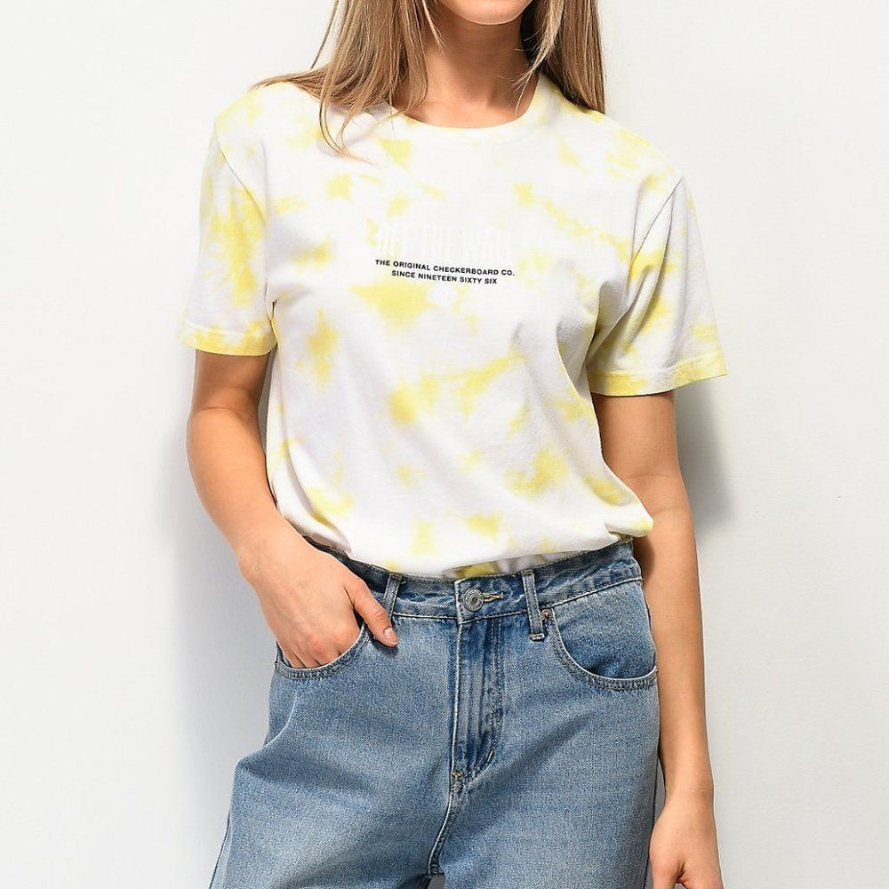 Vans I Off The Wall I OG 66 Yellow Washed Tie Dye T-Shirt I Size Medium